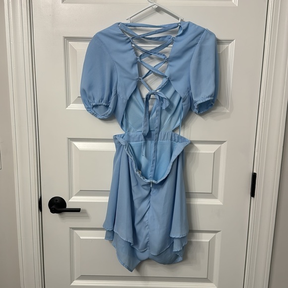 Altar’d State, short, blue romper - Picture 2 of 3